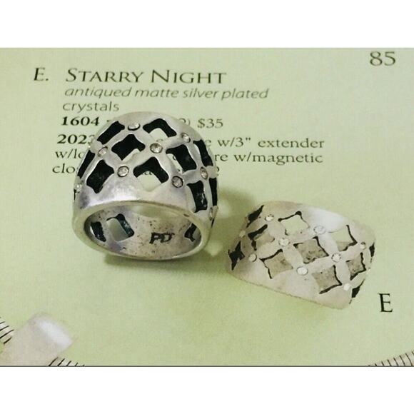 Premier Designs Ring Size 5 Antiqued Matte Silver Boho Artsy Chunky Bohemian - Picture 2 of 10